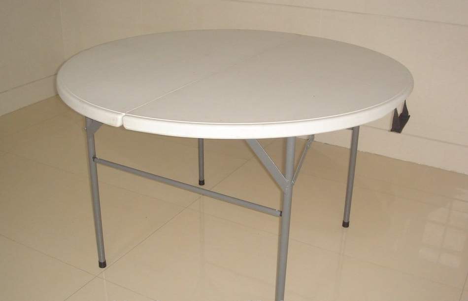 שולחן לבן מתקפל פלסטיק עגול ויפה במיוחד