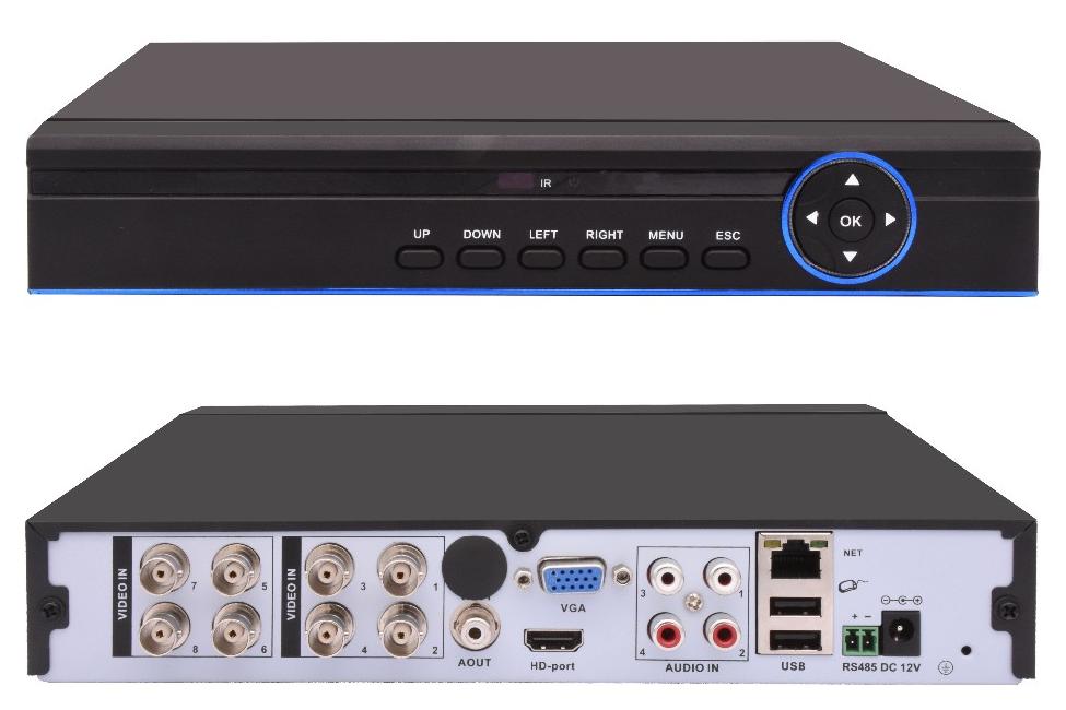 מכשיר הקלטה DVR למצלמות אבטחה AHD 8CH 1080N